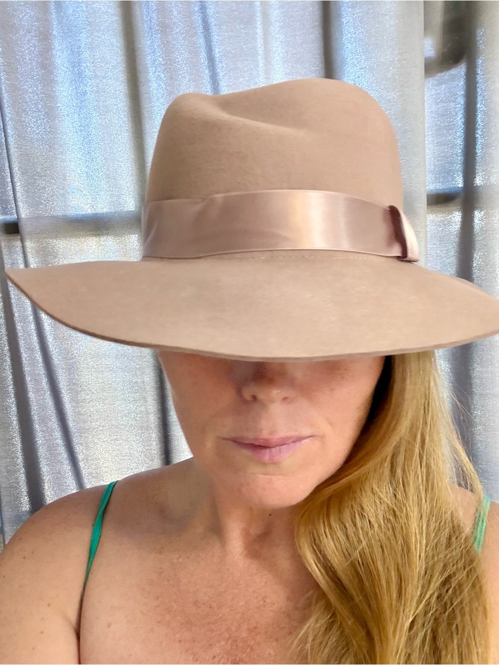 Women's Nordstrom Romantic Wide Brim Felt Fedora Hat in Blush Pink - Picture 5 of 11